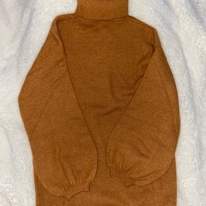 Soft burnt orange mock neck dress